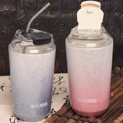 New Chinese style gradient ceramic liner high value double drink coffee cup