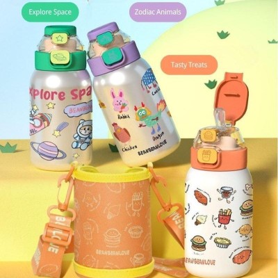 Cute children's double drinking thermos cup 316 stainless steel water cup with cup sleeve Cute children's double drinking thermos cup 316 stainless steel water cup with cup sleeve