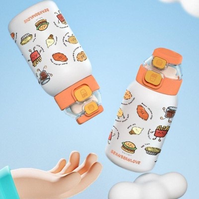 Cute children's double drinking thermos cup 316 stainless steel water cup with cup sleeve Cute children's double drinking thermos cup 316 stainless steel water cup with cup sleeve