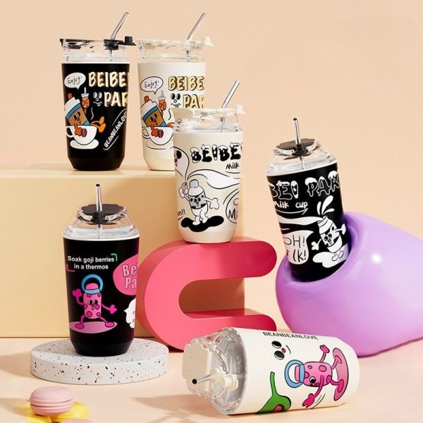 Beibei family plush doll high-value coffee cup portable cute thermos cup