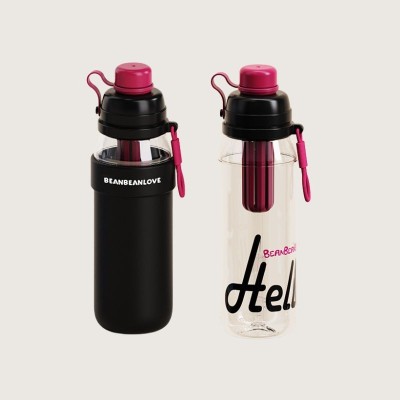 Spring Tea Talk Sports Water Bottle | 550ml Portable Tritan Cup with Tea Strainer & Straw Lid