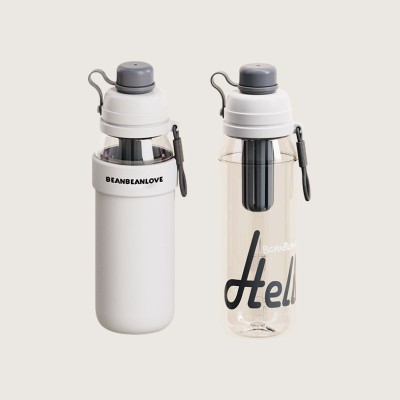 Spring Tea Talk Sports Water Bottle | 550ml Portable Tritan Cup with Tea Strainer & Straw Lid
