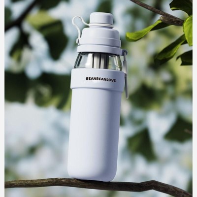 Spring Tea Talk Sports Water Bottle | 550ml Portable Tritan Cup with Tea Strainer & Straw Lid