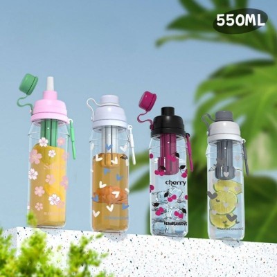 Cute 550ml Tritan Water Bottle with Straw Cute 550ml Tritan Water Bottle with Straw