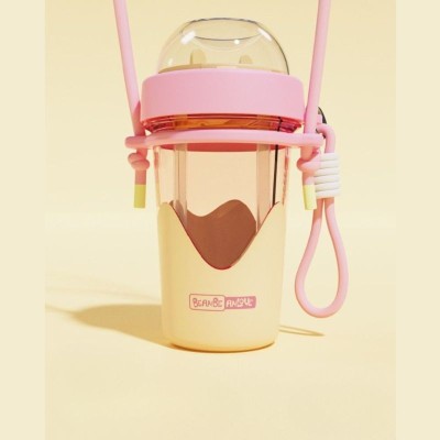 Ice Cream Color-Block Dual-Use Straw Cup Ice Cream Color-Block Dual-Use Straw Cup