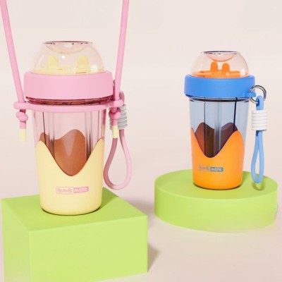 Ice Cream Color-Block Dual-Use Straw Cup Ice Cream Color-Block Dual-Use Straw Cup